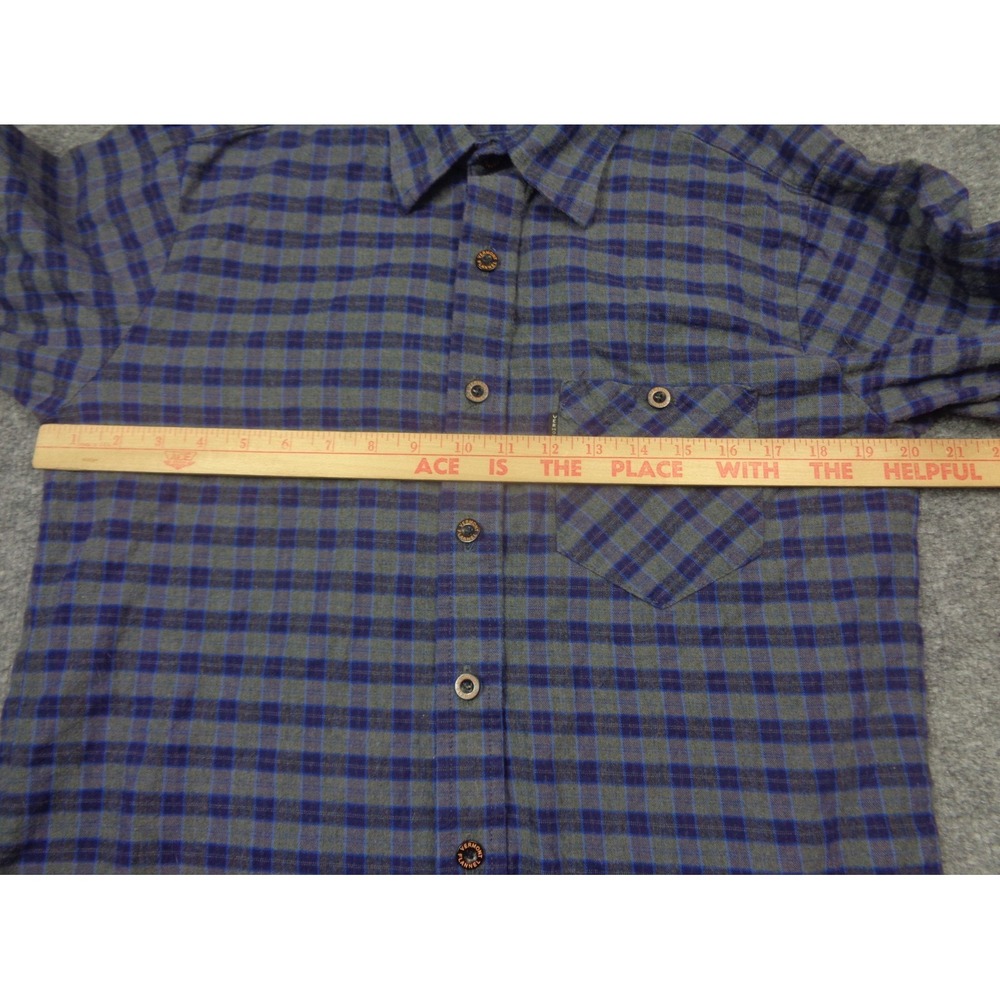 Blue Plaid Men's Casual Button Down Shirt - Picture 13 of 15